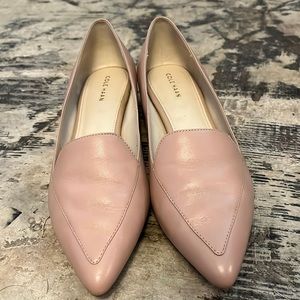 Cole Haan Nude Leather Pointed Toe Flats- Camila Skimmer 8B